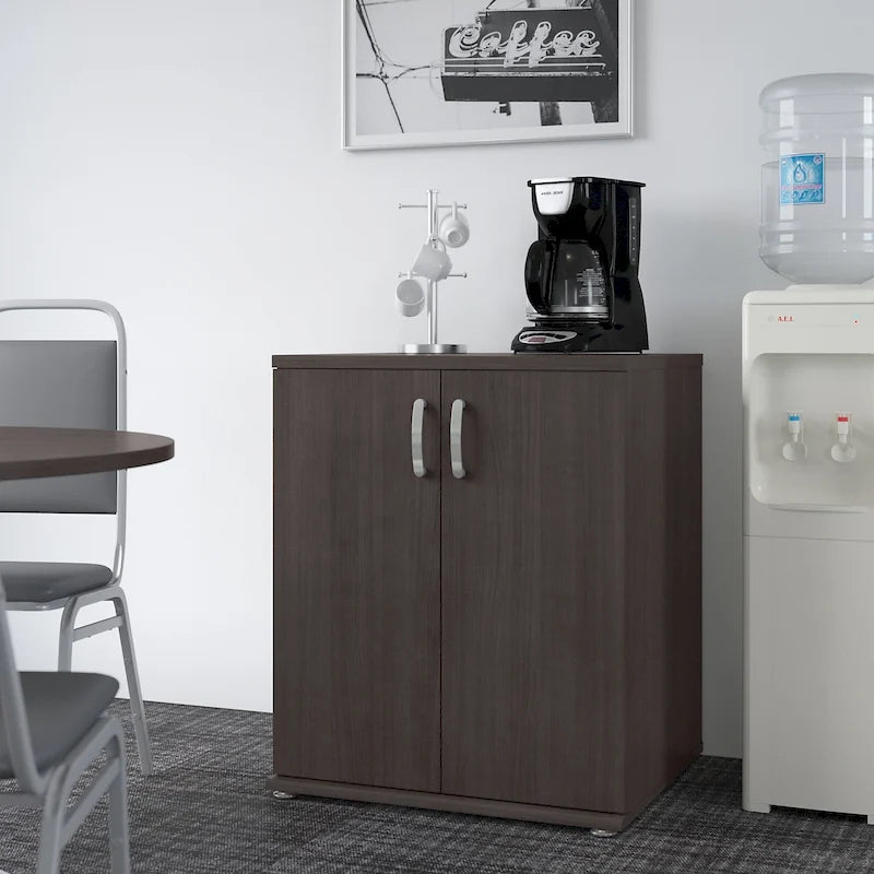 Floor Storage Cabinet with Doors and Adjustable Shelves - 28W x 25D x 34H
