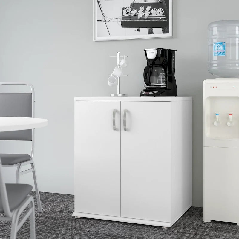 Armario de almacenamiento de suelo con puertas y estantes ajustables - 28W x 25D x 34H