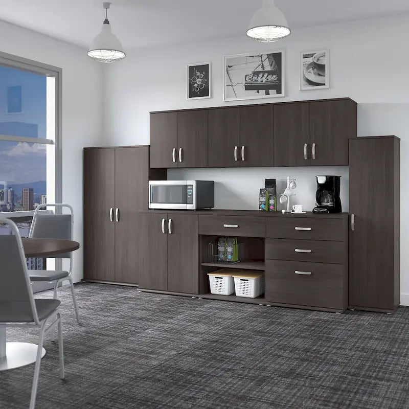 Floor Storage Cabinet with Doors and Adjustable Shelves - 28W x 25D x 34H