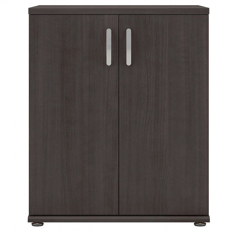 Floor Storage Cabinet with Doors and Adjustable Shelves - 28W x 25D x 34H