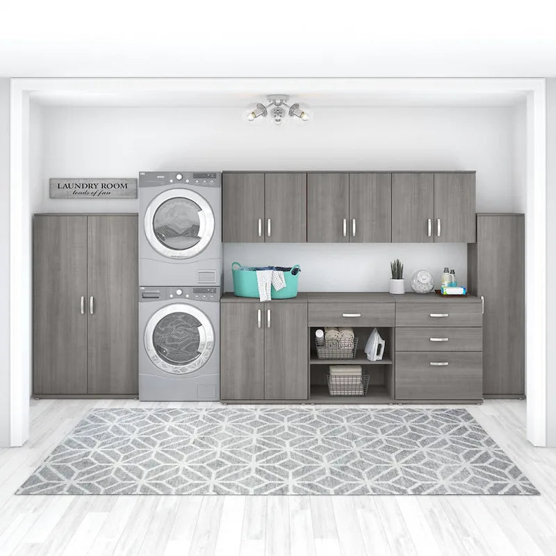 Floor Storage Cabinet with Doors and Adjustable Shelves - 28W x 25D x 34H