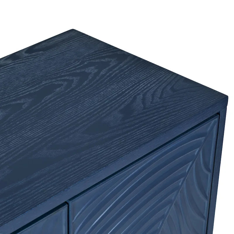 Multifunktionaler Aufbewahrungsschrank, Sideboard mit vier Türen und einzigartiger Struktur, verstellbare Regalböden