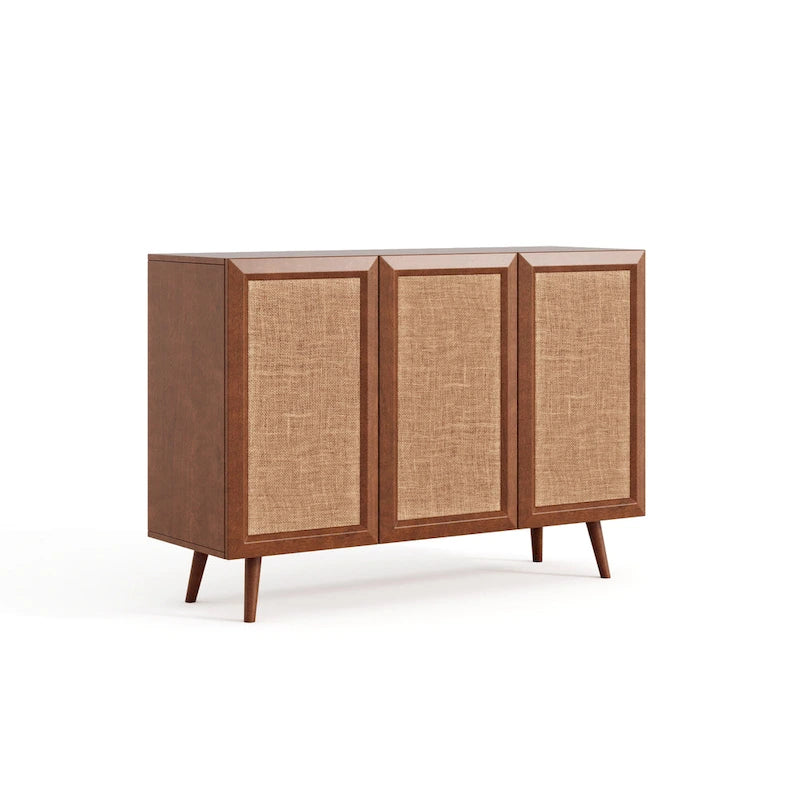 Medienkonsole für den Eingangsbereich mit Stauraum, TV-Ständer im Landhausstil, Akzent-Buffet-Sideboard mit Türen und Regalböden