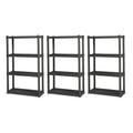 Sterilite Plastic Shelf Storage Organizing Unit with 4 Shelves, Gray, 3 Pack - 3-Pack