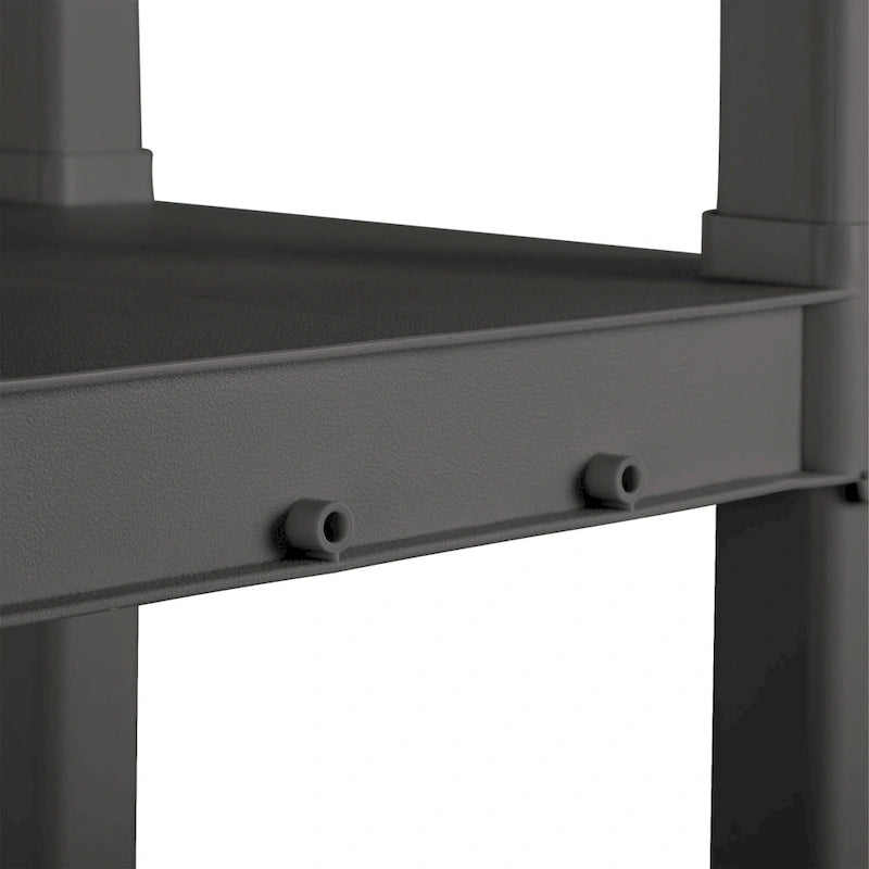 Gray 4-Shelf Plastic Storage Shelving Unit - 34.5x14.4x57 in, 50 lb per Shelf, 3-Pack
