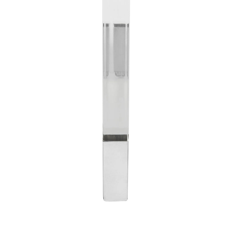 Graue Acryl-Sitzbank mit Details in Messingoptik und gepolsterter Sitzfläche - 50W x 18D x 26H