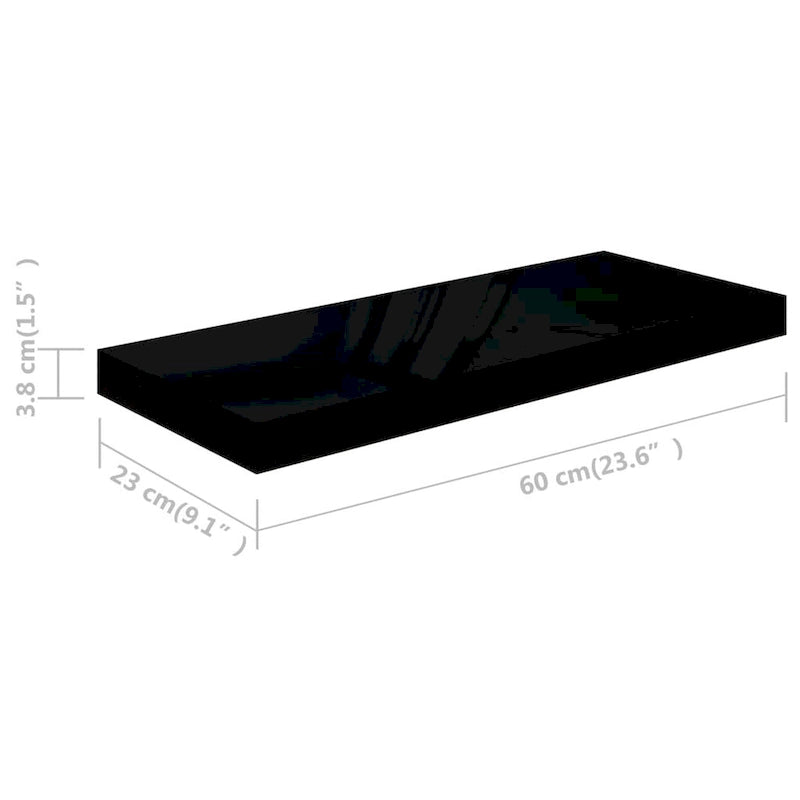 Étagères murales flottantes, 2 pièces, 23.6x9.3x1.5 en MDF - 23.6 x 9.3 x 1.5 (L x W x H)