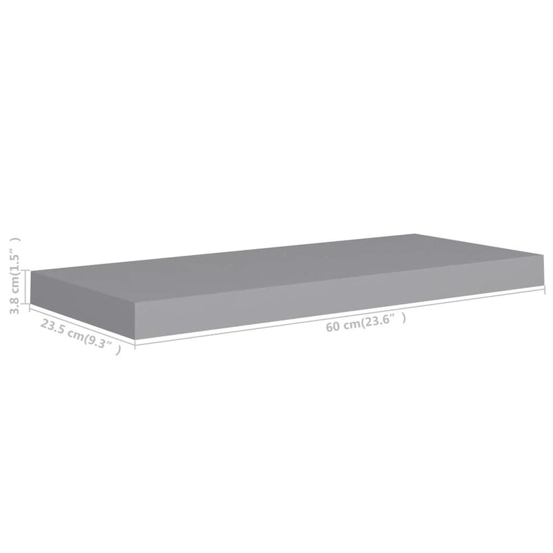 Étagères murales flottantes, 2 pièces, 23.6x9.3x1.5 en MDF - 23.6 x 9.3 x 1.5 (L x W x H)