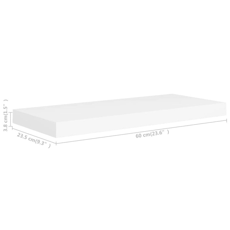 Étagères murales flottantes, 2 pièces, 23.6x9.3x1.5 en MDF - 23.6 x 9.3 x 1.5 (L x W x H)