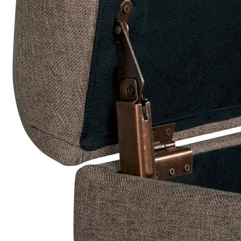 Braune, getuftete Aufbewahrungsbank mit Klappdeckel und Beinen in dunkler Walnussoptik - 40W x 18D x 18H