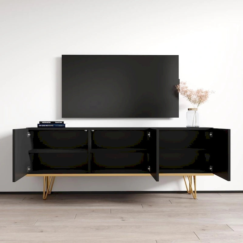 Modernes Sideboard mit Hochglanzfront und mattem Korpus - 63W x 13.7D x 24.4H, europäisches Design