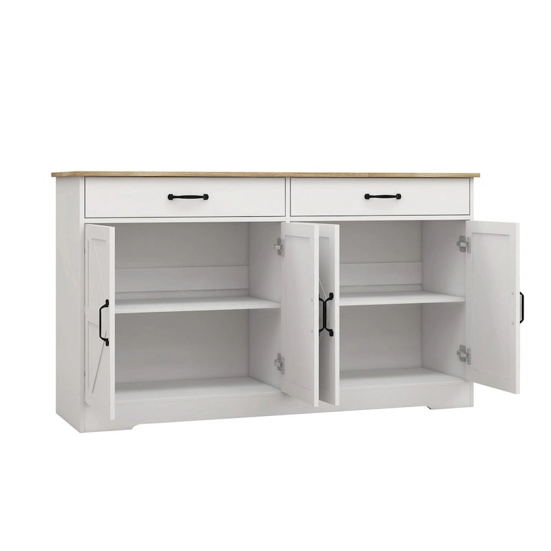 Grand buffet de style maison de campagne avec rangement, 55.91