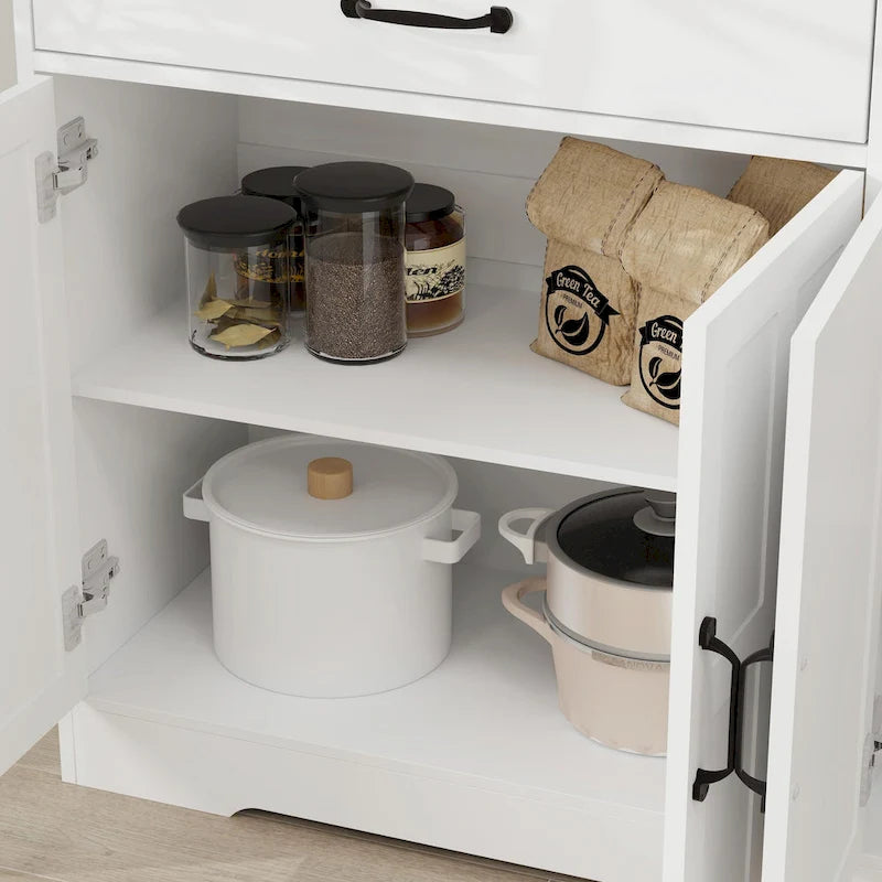 Grand buffet de style maison de campagne avec rangement, 55.91