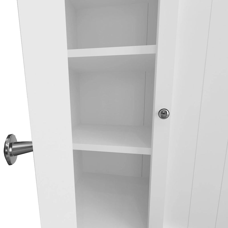 Mobiletto contenitore da pavimento per bagno in legno con 2 ripiani regolabili