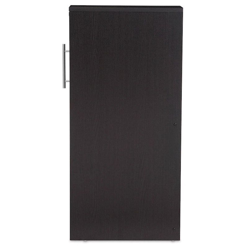 Dark Espresso Rolling Bookcase with Pull-Out Shelves - 4 Shelves, Castors