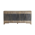 Mango Wood Four-Door Two Toned Living Room Buffet Sideboard, Coffee Bar Cabinet - 70W x 18D x 33.5H