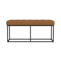 Moderner gepolsterter Industriesitz mit schwarzem Metallgestell - 42.5B x 16T x 19H