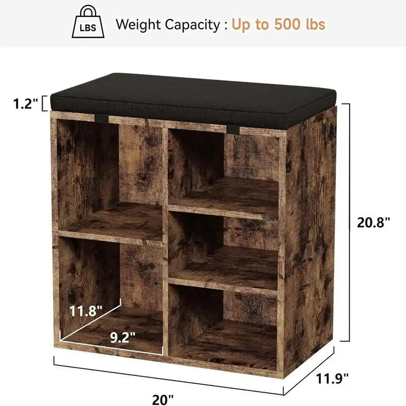 Schuhbank für den Eingangsbereich mit Stauraum - 11.9T x 20B x 20.8H