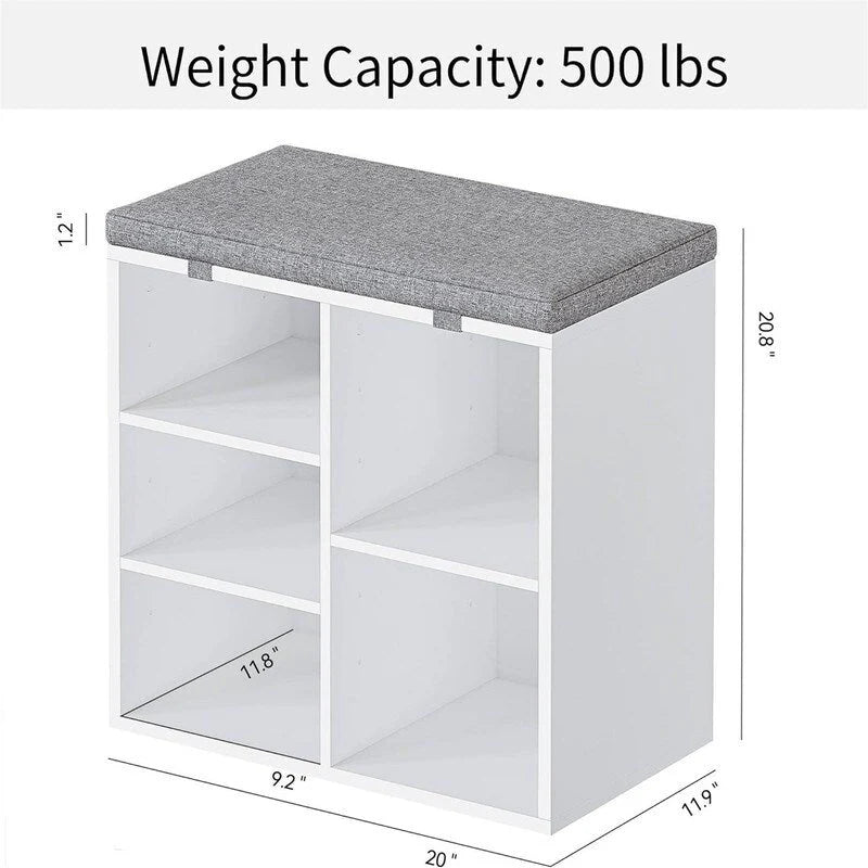 Schuhbank für den Eingangsbereich mit Stauraum - 11.9T x 20B x 20.8H