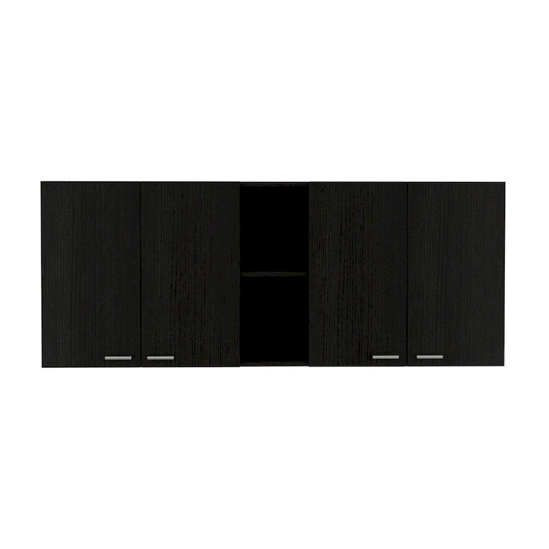 Weißer Wandschrank mit Doppeltüren und 4 Regalböden - 59.1B x 12.4T x 12.4H