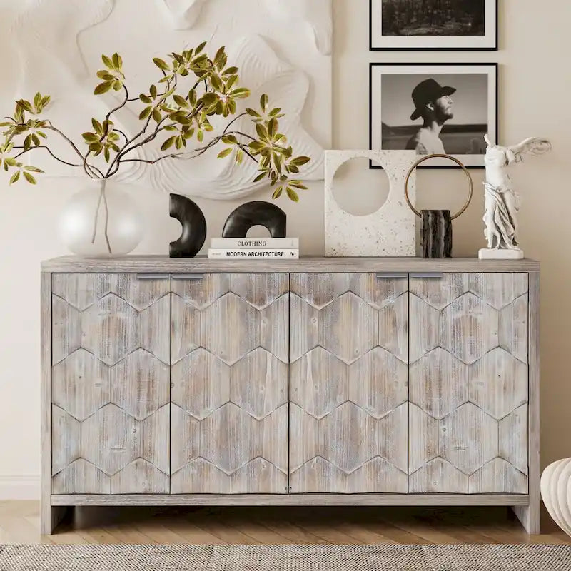 Akzentschrank im Landhausstil, Holzschrank, Sideboard, Buffet
