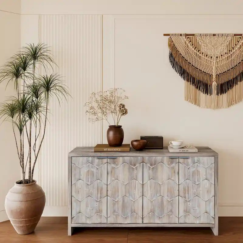 Akzentschrank im Landhausstil, Holzschrank, Sideboard, Buffet
