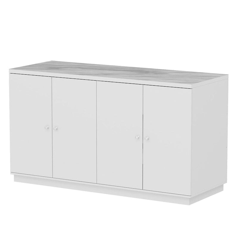 Aparador blanco con amplios compartimentos organizadores para el hogar moderno - 63