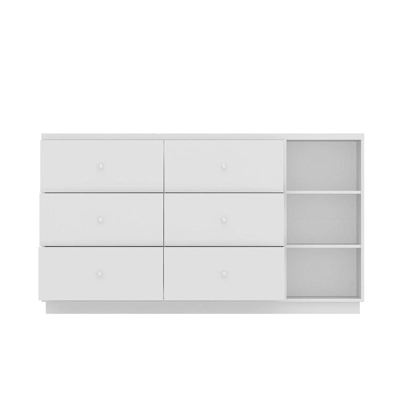 Aparador blanco con amplios compartimentos organizadores para el hogar moderno - 63