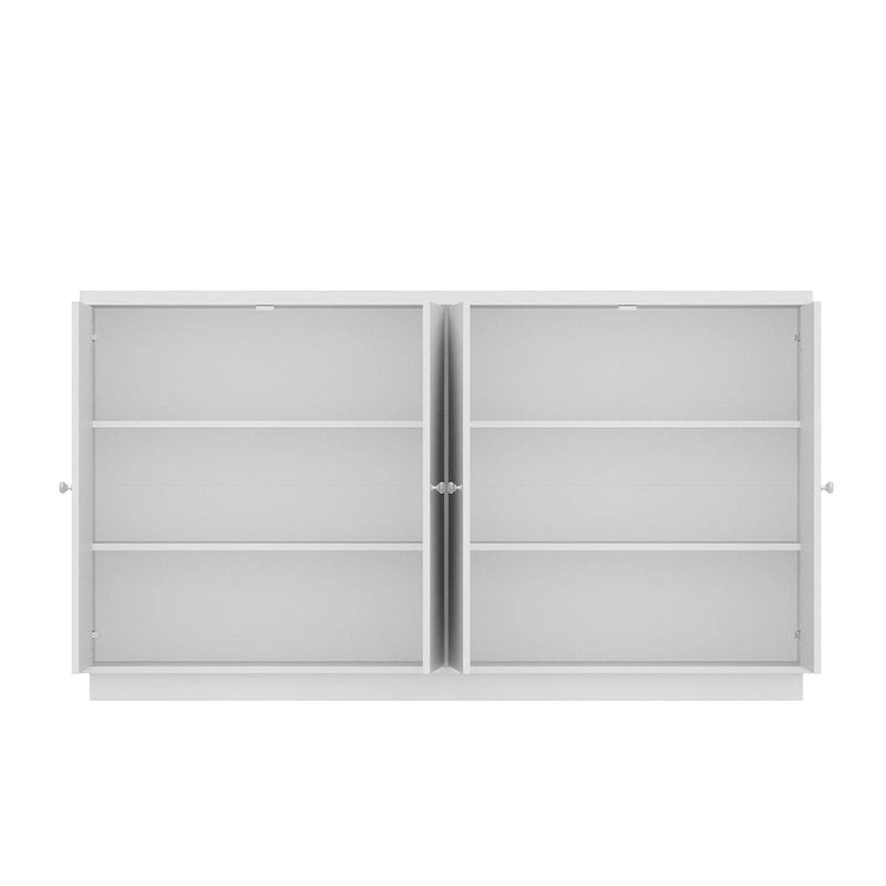 Aparador blanco con amplios compartimentos organizadores para el hogar moderno - 63