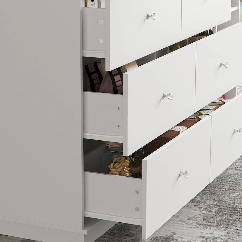 Aparador blanco con amplios compartimentos organizadores para el hogar moderno - 63