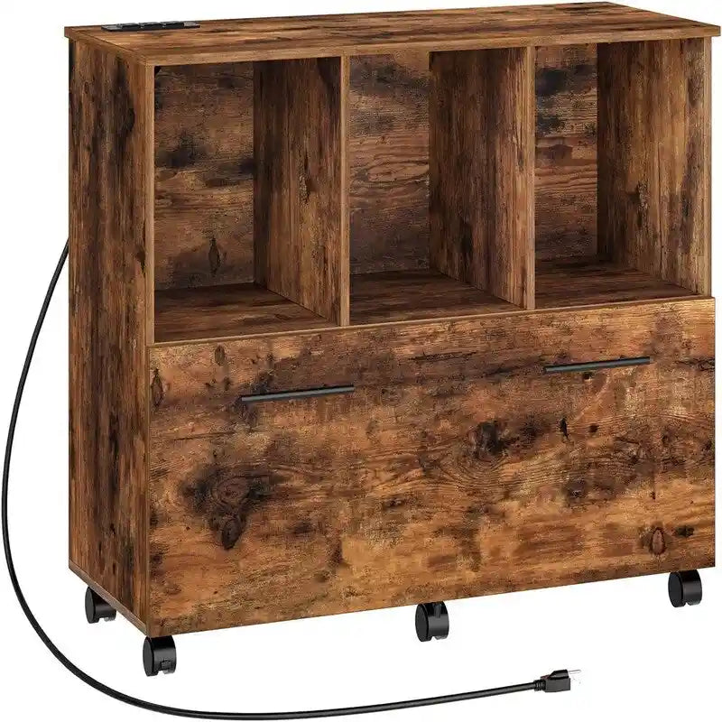 Archivador lateral móvil con estación de carga - 14.2D x 31.5W x 26.6H