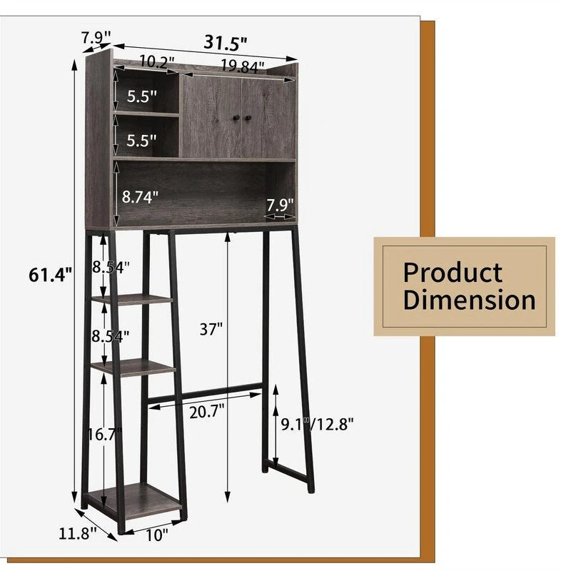 Armario de almacenamiento sobre el inodoro - 11.81D x 31.5W x 61.4H