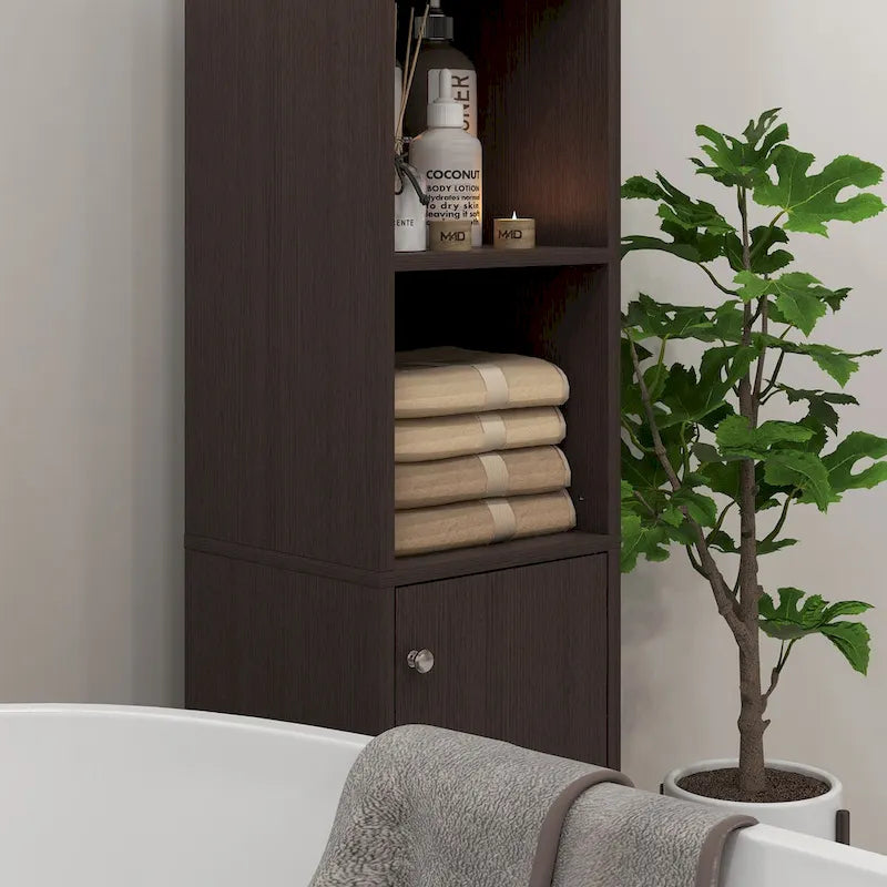 Colonna alta da bagno con anta a specchio e ripiani regolabili - 11.75W x 11D x 70.75H