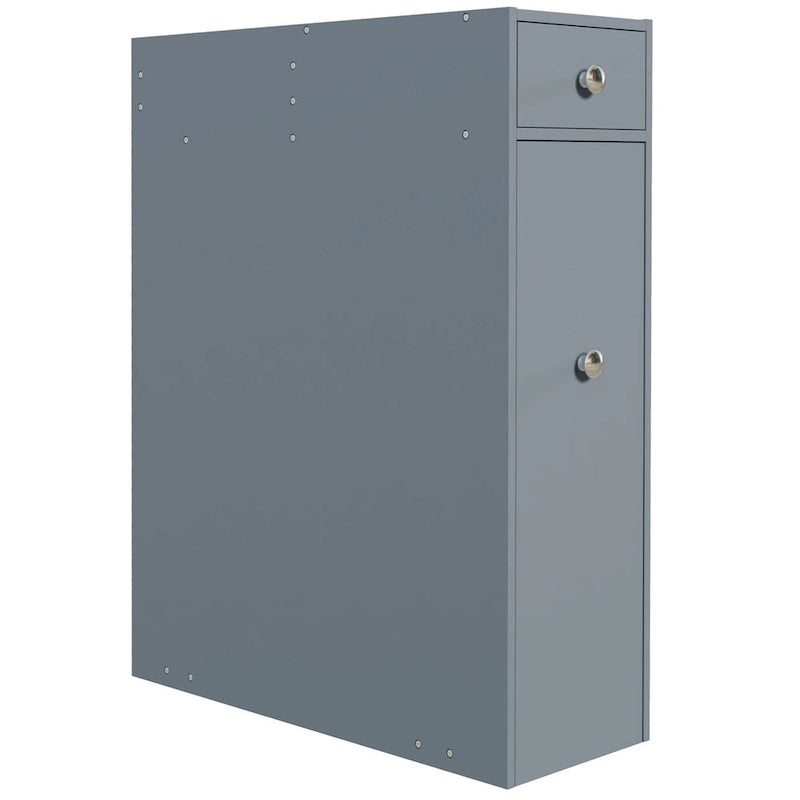 Grauer schmaler ausziehbarer Badezimmerschrank mit Schubladen - 6.75B x 19T x 22.75H