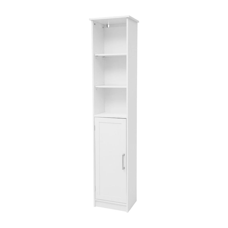 Colonna portabiancheria moderna autoportante con ripiani e anta a chiusura magnetica
