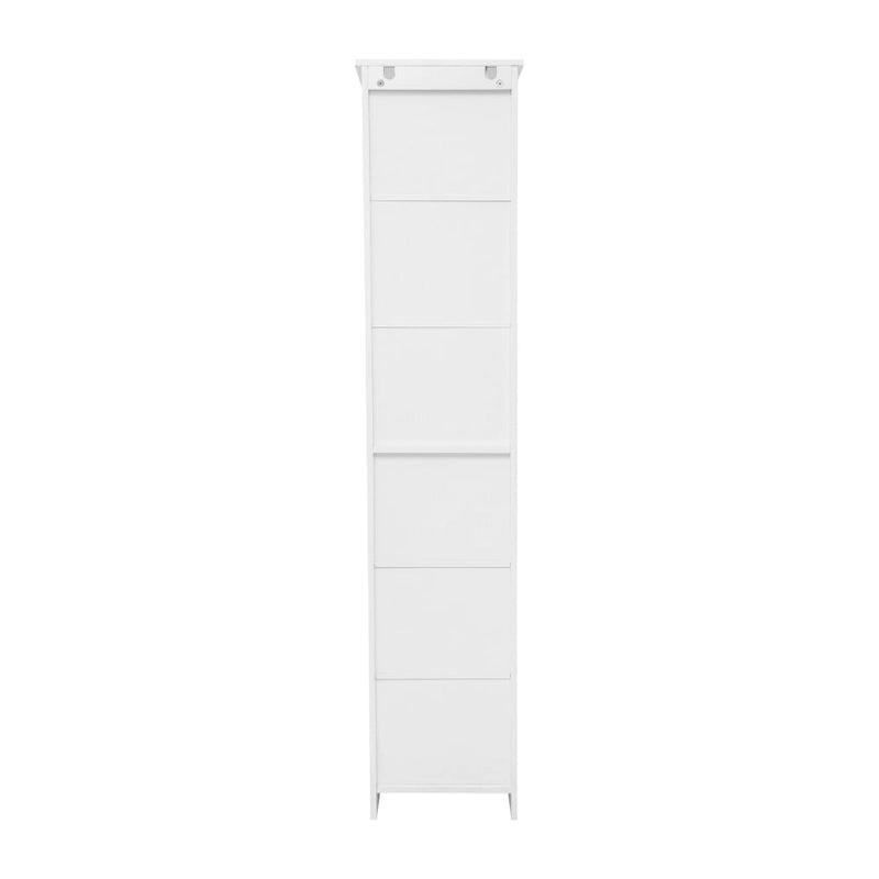 Torre de ropa de cama moderna independiente, con estantes y puerta de cierre magnético