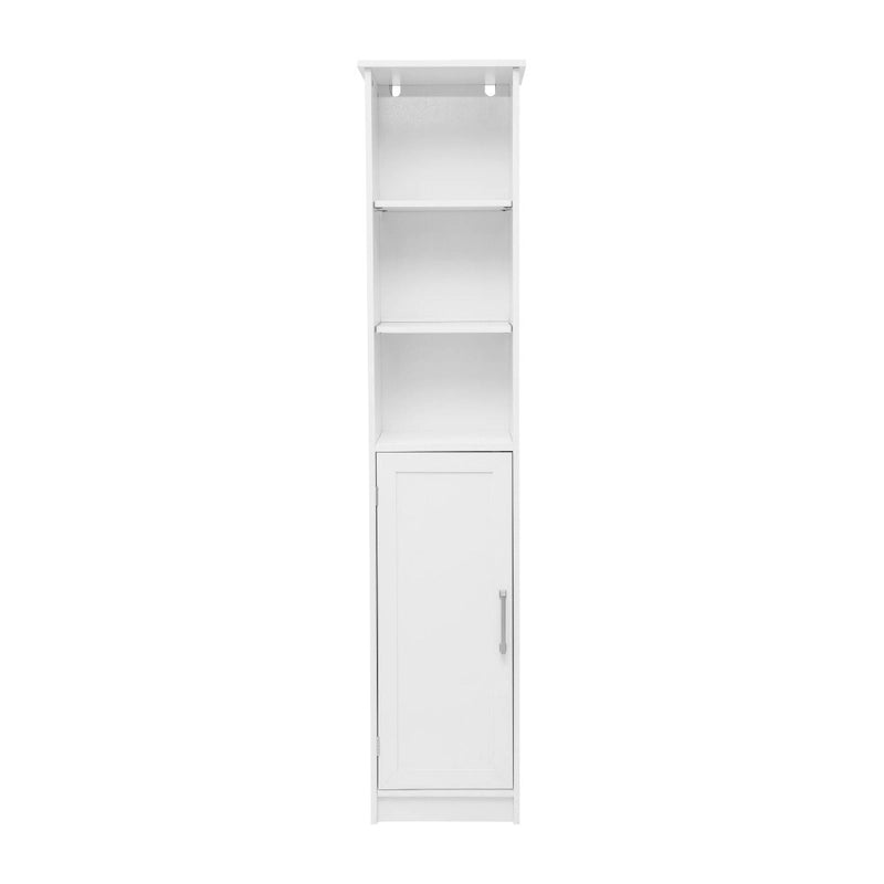 Torre de ropa de cama moderna independiente, con estantes y puerta de cierre magnético