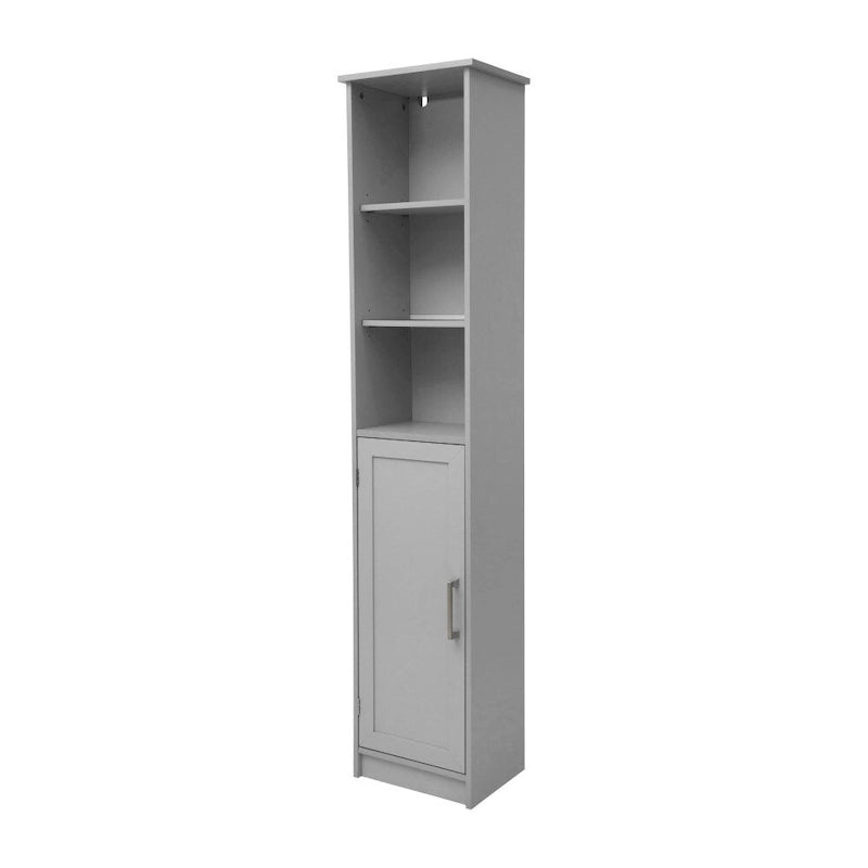 Torre de ropa de cama moderna independiente, con estantes y puerta de cierre magnético