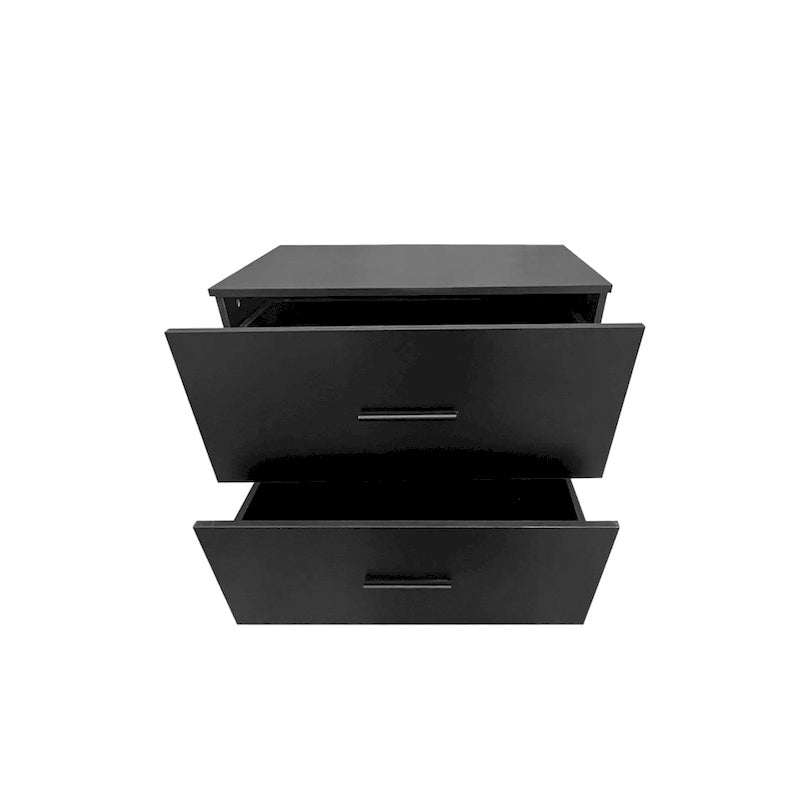 Aktenschrank mit 2 Schubladen, seitlich ausziehbar, Aufbewahrungsschrank für das Homeoffice, Schwarz